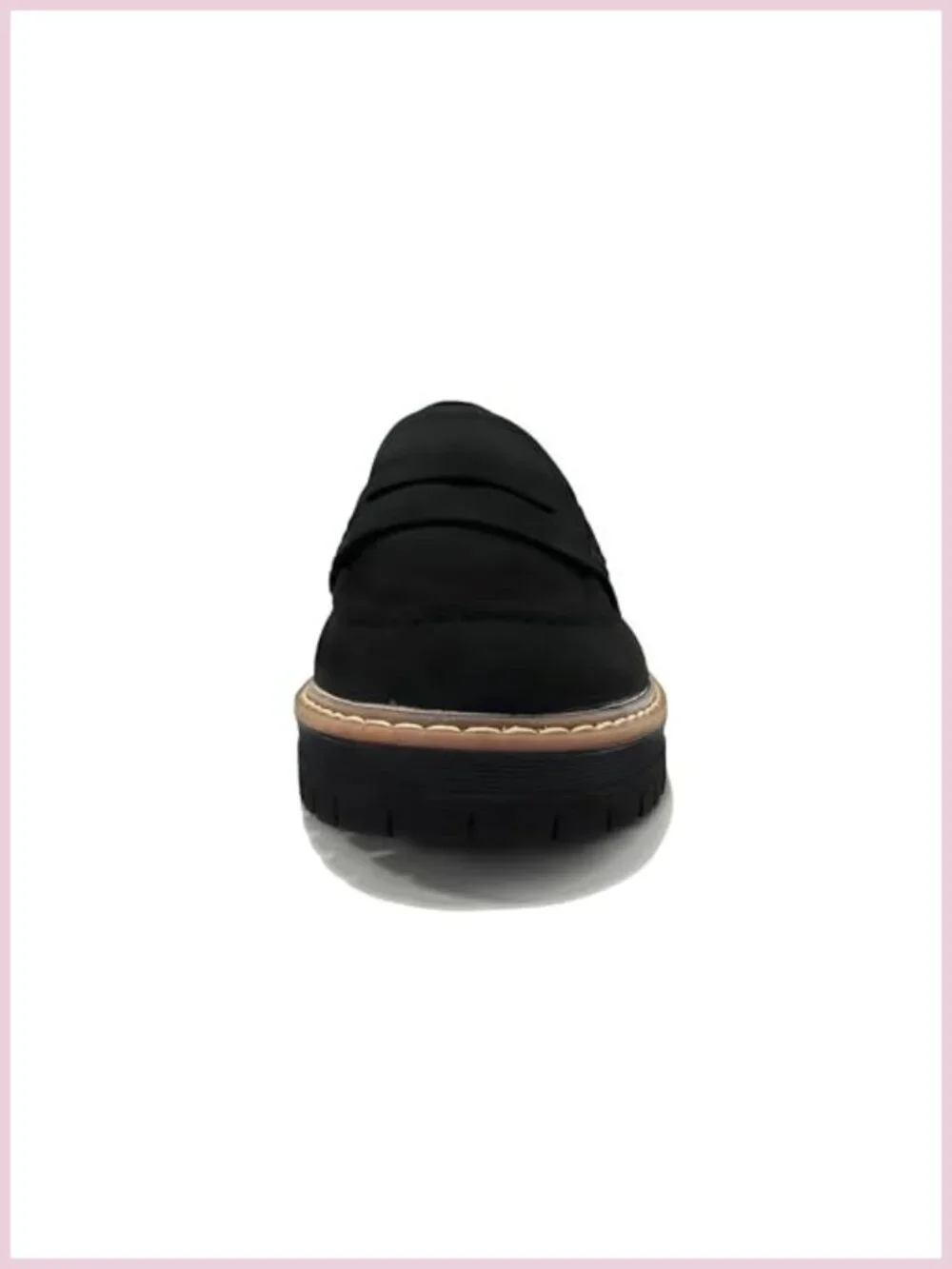 Suede Platform Penny Loafers Slip On Casual Work Walking Shoes